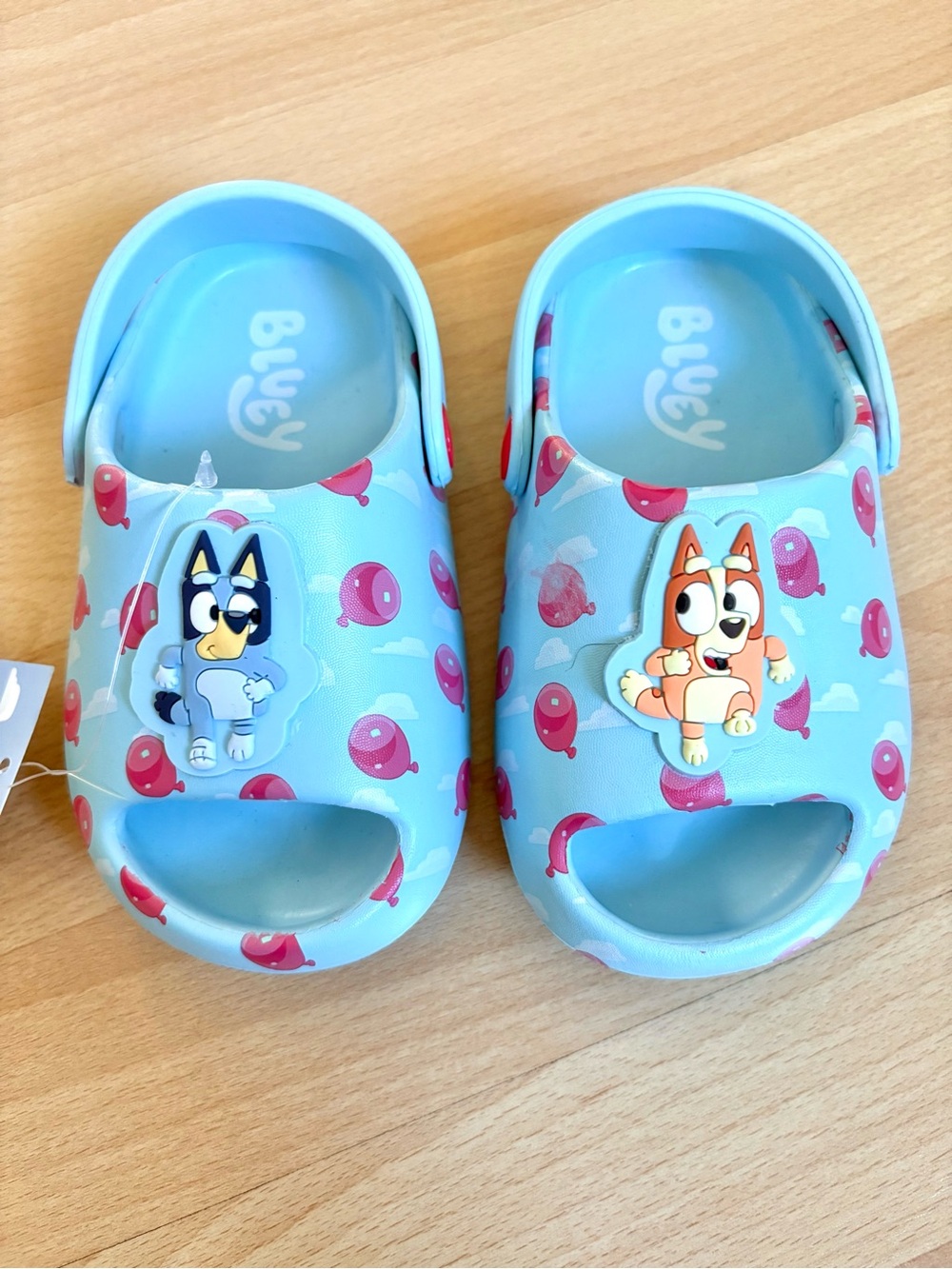 Bluey & Bingo Toddler Kids Slip On Sandals with Balloon Design Size 7/8